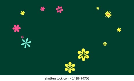 Delicate Floral Pattern with Simple Small Flowers for Greeting Card or Poster. Naive Daisy Flowers in Primitive Style. Vector Background for Spring or Summer Design.
