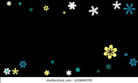 Delicate Floral Pattern with Simple Small Flowers for Greeting Card or Poster. Naive Daisy Flowers in Primitive Style. Vector Background for Spring or Summer Design.
