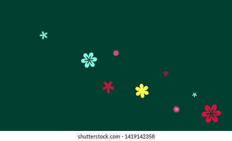 Delicate Floral Pattern with Simple Small Flowers for Greeting Card or Poster. Naive Daisy Flowers in Primitive Style. Vector Background for Spring or Summer Design.
