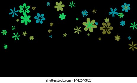 Delicate Floral Pattern with Simple Small Flowers for Greeting Card or Poster. Naive Daisy Flowers in Primitive Style. Vector Background for Spring or Summer Design.

