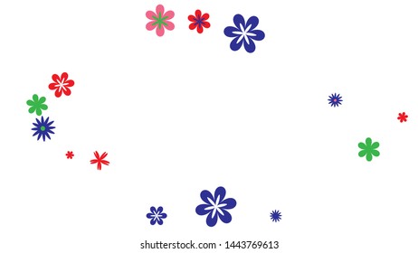 Delicate Floral Pattern with Simple Small Flowers for Greeting Card or Poster. Naive Daisy Flowers in Primitive Style. Vector Background for Spring or Summer Design.
