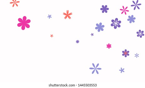 Delicate Floral Pattern with Simple Small Flowers for Greeting Card or Poster. Naive Daisy Flowers in Primitive Style. Vector Background for Spring or Summer Design.
