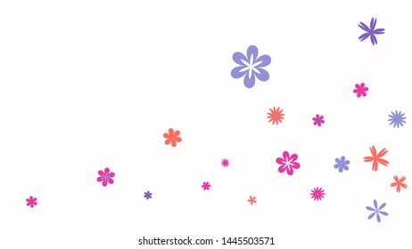 Delicate Floral Pattern with Simple Small Flowers for Greeting Card or Poster. Naive Daisy Flowers in Primitive Style. Vector Background for Spring or Summer Design.

