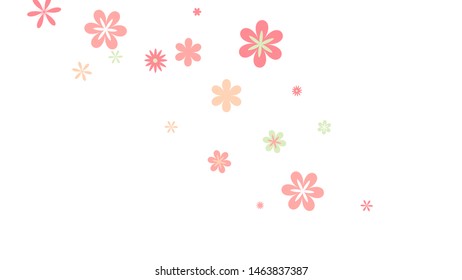 Delicate Floral Pattern with Simple Small Flowers for Greeting Card or Poster. Naive Daisy Flowers in Primitive Style. Vector Background for Spring or Summer Design.
