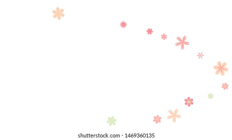 Delicate Floral Pattern with Simple Small Flowers for Greeting Card or Poster. Naive Daisy Flowers in Primitive Style. Vector Background for Spring or Summer Design.

