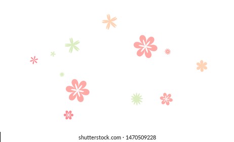 Delicate Floral Pattern with Simple Small Flowers for Greeting Card or Poster. Naive Daisy Flowers in Primitive Style. Vector Background for Spring or Summer Design.
