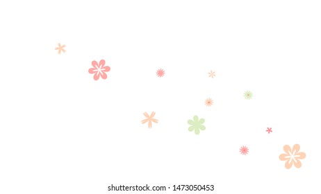 Delicate Floral Pattern with Simple Small Flowers for Greeting Card or Poster. Naive Daisy Flowers in Primitive Style. Vector Background for Spring or Summer Design.
