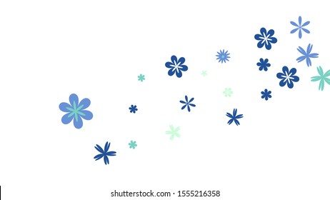 Delicate Floral Pattern with Simple Small Flowers for Greeting Card or Poster. Naive Daisy Flowers in Primitive Style. Vector Background for Spring or Summer Design.
