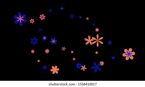 Delicate Floral Pattern with Simple Small Flowers for Greeting Card or Poster. Naive Daisy Flowers in Primitive Style. Vector Background for Spring or Summer Design.
