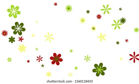 Delicate Floral Pattern with Simple Small Flowers for Greeting Card or Poster. Naive Daisy Flowers in Primitive Style. Vector Background for Spring or Summer Design.

