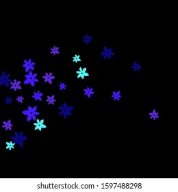 Delicate Floral Pattern with Simple Small Flowers for Greeting Card or Poster. Naive Daisy Flowers in Primitive Style. Vector Background for Spring or Summer Design.

