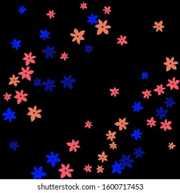 Delicate Floral Pattern with Simple Small Flowers for Greeting Card or Poster. Naive Daisy Flowers in Primitive Style. Vector Background for Spring or Summer Design.
