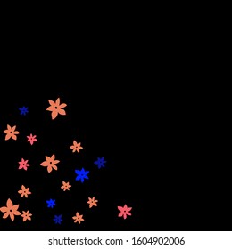 Delicate Floral Pattern with Simple Small Flowers for Greeting Card or Poster. Naive Daisy Flowers in Primitive Style. Vector Background for Spring or Summer Design.

