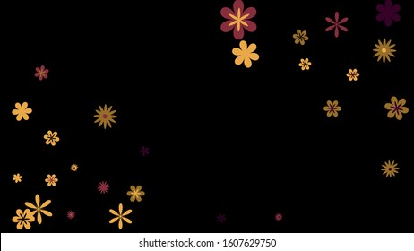 Delicate Floral Pattern with Simple Small Flowers for Greeting Card or Poster. Naive Daisy Flowers in Primitive Style. Vector Background for Spring or Summer Design.
