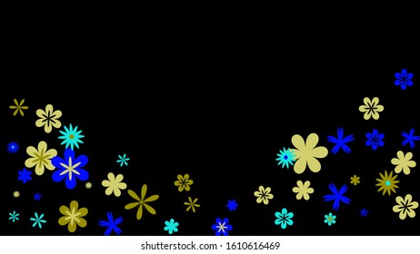 Delicate Floral Pattern with Simple Small Flowers for Greeting Card or Poster. Naive Daisy Flowers in Primitive Style. Vector Background for Spring or Summer Design.
