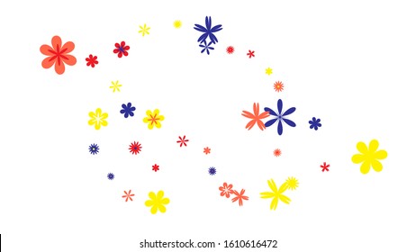 Delicate Floral Pattern with Simple Small Flowers for Greeting Card or Poster. Naive Daisy Flowers in Primitive Style. Vector Background for Spring or Summer Design.
