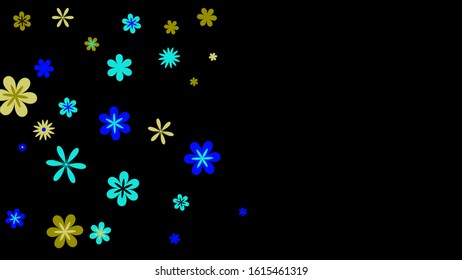 Delicate Floral Pattern with Simple Small Flowers for Greeting Card or Poster. Naive Daisy Flowers in Primitive Style. Vector Background for Spring or Summer Design.

