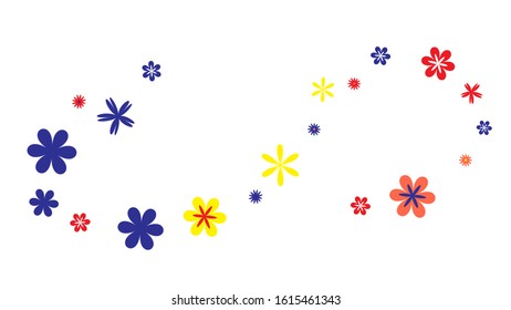 Delicate Floral Pattern with Simple Small Flowers for Greeting Card or Poster. Naive Daisy Flowers in Primitive Style. Vector Background for Spring or Summer Design.
