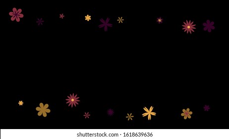 Delicate Floral Pattern with Simple Small Flowers for Greeting Card or Poster. Naive Daisy Flowers in Primitive Style. Vector Background for Spring or Summer Design.
