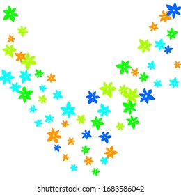 Delicate Floral Pattern with Simple Small Flowers for Greeting Card or Poster. Naive Daisy Flowers in Primitive Style. Vector Background for Spring or Summer Design.
