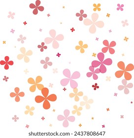 Delicate Floral Pattern with Simple Small Flowers. Naive Daisy Flowers in Primitive Style. Vector Background for Spring or Summer Design. Illustrator 10 EPS