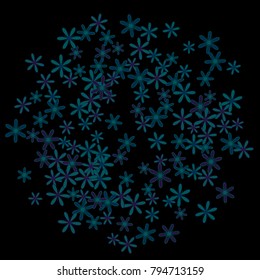 Delicate Floral Pattern with Simple Small Flowers for Greeting Card or Poster. Naive Daisy Flowers in Primitive Style. Vector Background for Spring or Summer Design.