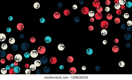 Delicate Floral Pattern with Simple Stylized Berries for Greeting Card or Poster. Naive Daisy Berries in Primitive Style. Vector Background for Spring or Summer Design.
