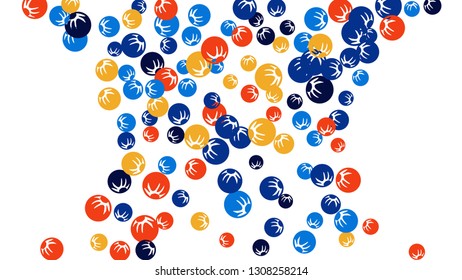 Delicate Floral Pattern with Simple Stylized Berries for Greeting Card or Poster. Naive Daisy Berries in Primitive Style. Vector Background for Spring or Summer Design.

