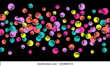 Delicate Floral Pattern with Simple Stylized Berries for Greeting Card or Poster. Naive Daisy Berries in Primitive Style. Vector Background for Spring or Summer Design.
