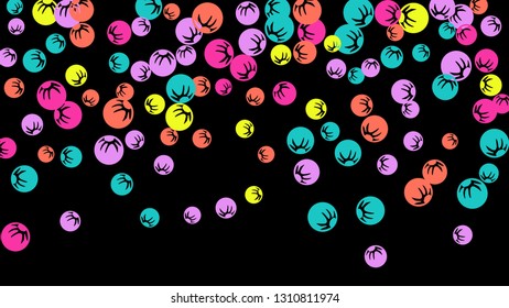 Delicate Floral Pattern with Simple Stylized Berries for Greeting Card or Poster. Naive Daisy Berries in Primitive Style. Vector Background for Spring or Summer Design.
