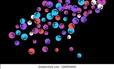 Delicate Floral Pattern with Simple Stylized Berries for Greeting Card or Poster. Naive Daisy Berries in Primitive Style. Vector Background for Spring or Summer Design.


