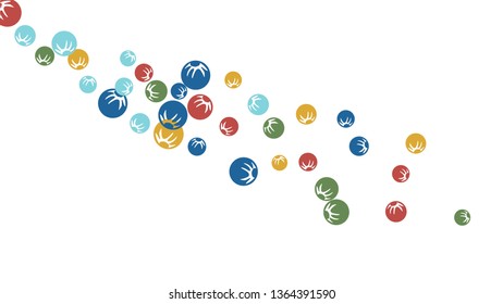 Delicate Floral Pattern with Simple Stylized Berries for Greeting Card or Poster. Naive Daisy Berries in Primitive Style. Vector Background for Spring or Summer Design.