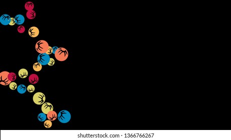 Delicate Floral Pattern with Simple Stylized Berries for Greeting Card or Poster. Naive Daisy Berries in Primitive Style. Vector Background for Spring or Summer Design.