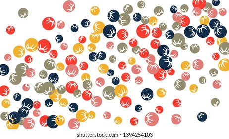 Delicate Floral Pattern with Simple Stylized Berries for Greeting Card or Poster. Naive Daisy Berries in Primitive Style. Vector Background for Spring or Summer Design.
