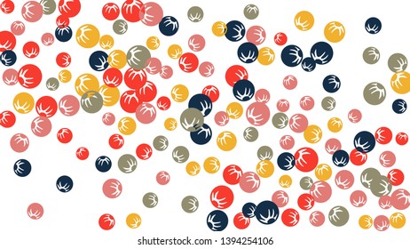 Delicate Floral Pattern with Simple Stylized Berries for Greeting Card or Poster. Naive Daisy Berries in Primitive Style. Vector Background for Spring or Summer Design.
