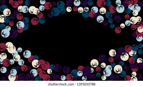 Delicate Floral Pattern with Simple Stylized Berries for Greeting Card or Poster. Naive Daisy Berries in Primitive Style. Vector Background for Spring or Summer Design.
