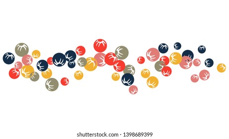 Delicate Floral Pattern with Simple Stylized Berries for Greeting Card or Poster. Naive Daisy Berries in Primitive Style. Vector Background for Spring or Summer Design.
