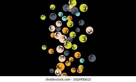 Delicate Floral Pattern with Simple Stylized Berries for Greeting Card or Poster. Naive Daisy Berries in Primitive Style. Vector Background for Spring or Summer Design.
