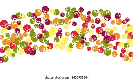 Delicate Floral Pattern with Simple Stylized Berries for Greeting Card or Poster. Naive Daisy Berries in Primitive Style. 
