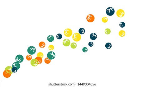 Delicate Floral Pattern with Simple Stylized Berries for Greeting Card or Poster. Naive Daisy Berries in Primitive Style. Vector Background for Spring or Summer Design.