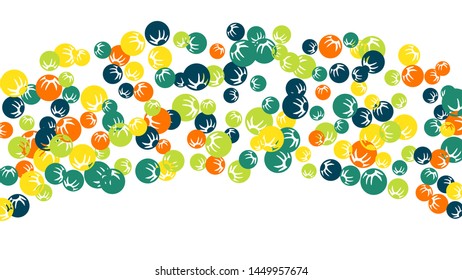 Delicate Floral Pattern with Simple Stylized Berries for Greeting Card or Poster. Naive Daisy Berries in Primitive Style. Vector Background for Spring or Summer Design.
