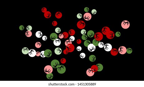 Delicate Floral Pattern with Simple Stylized Berries for Greeting Card or Poster. Naive Daisy Berries in Primitive Style. Vector Background for Spring or Summer Design.
