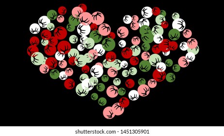 Delicate Floral Pattern with Simple Stylized Berries for Greeting Card or Poster. Naive Daisy Berries in Primitive Style. Vector Background for Spring or Summer Design.

