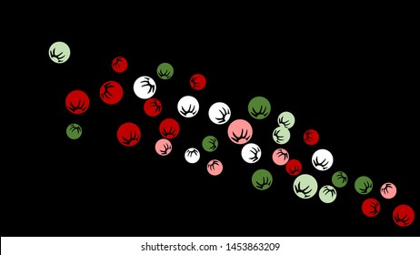 Delicate Floral Pattern with Simple Stylized Berries for Greeting Card or Poster. Naive Daisy Berries in Primitive Style. Vector Background for Spring or Summer Design.
