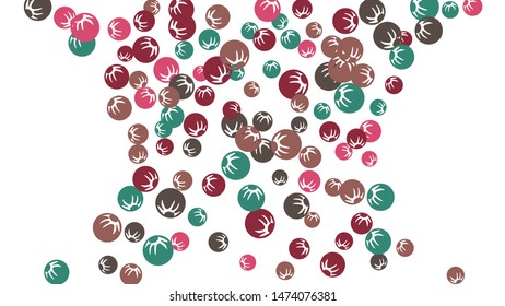 Delicate Floral Pattern with Simple Stylized Berries for Greeting Card or Poster. Naive Daisy Berries in Primitive Style. Vector Background for Spring or Summer Design.
