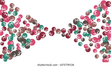 Delicate Floral Pattern with Simple Stylized Berries for Greeting Card or Poster. Naive Daisy Berries in Primitive Style. Vector Background for Spring or Summer Design.
