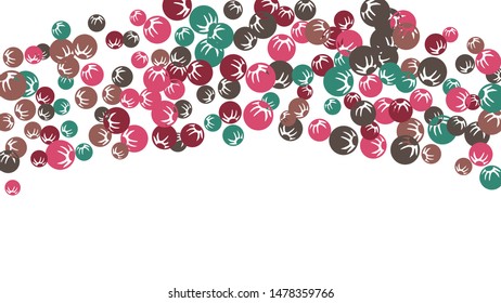 Delicate Floral Pattern with Simple Stylized Berries for Greeting Card or Poster. Naive Daisy Berries in Primitive Style. Vector Background for Spring or Summer Design.
