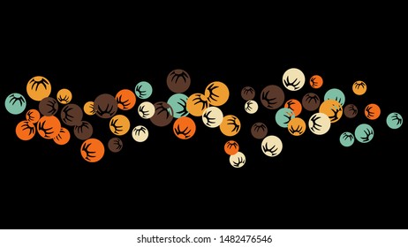 Delicate Floral Pattern with Simple Stylized Berries for Greeting Card or Poster. Naive Daisy Berries in Primitive Style. Vector Background for Spring or Summer Design.
