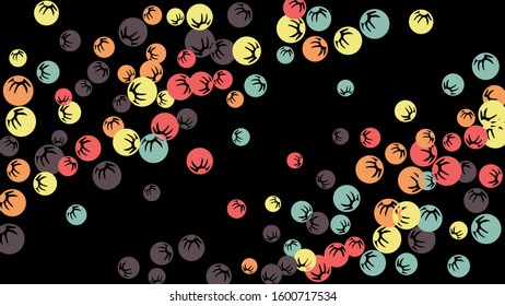Delicate Floral Pattern with Simple Stylized Berries for Greeting Card or Poster. Naive Daisy Berries in Primitive Style. Vector Background for Spring or Summer Design.
