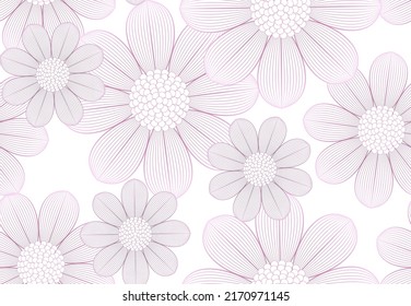 Delicate floral pattern in vintage style on a pink background